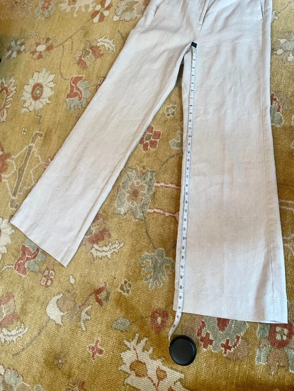 J. Crew Ivory Linen Wide-Leg Pants